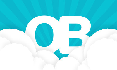 Sky Clouds logotype monogram alphabet characters blue background