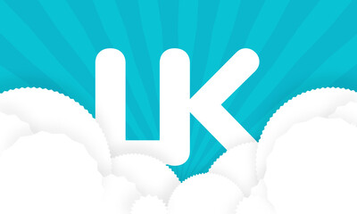 Sky Clouds logotype monogram alphabet characters blue background