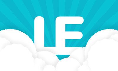 Sky Clouds logotype monogram alphabet characters blue background