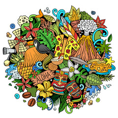 Hawaii hand drawn cartoon doodle illustration.