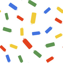 Color Aluminum can icon isolated seamless pattern on white background. Vector.