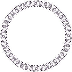 Round frame. Circle Ornamental decorative frame with openwork floral element 