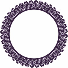 Round frame. Circle Ornamental decorative frame with openwork floral element
