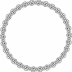 Round frame. Circle Ornamental decorative frame with openwork floral element
