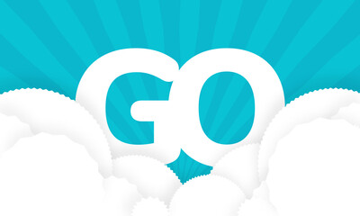 Sky Clouds logotype monogram alphabet characters blue background