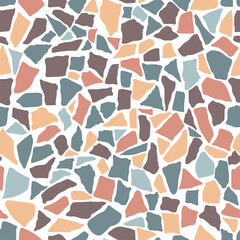 Seamless pattern of stone. Terrazzo modern print background. Vector illustration.