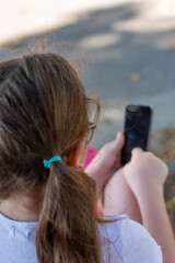 girl using mobile phone