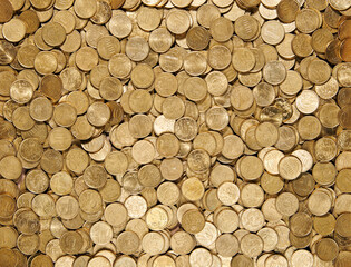 Background of pile of metal coins