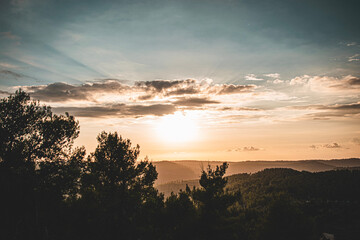 sunset in the mountains