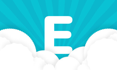 Sky Clouds logotype monogram alphabet characters blue background