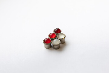 Red glass light bulbs Radio components for old equipment.