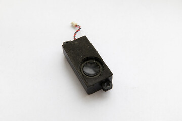 Small sound speaker for electronic devices: laptop, tape recorder, speakers, tablet, radio, computer. Radio components.