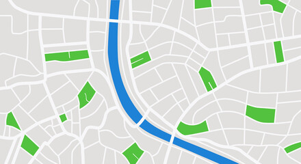 Fototapeta premium Map of the city center. Map for GPS. Color vector.