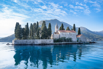 Island of Saint George at the bay of Kotor, Montenegro.