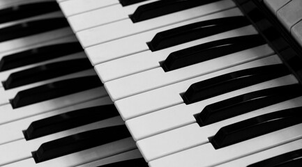 organ keys in the old church.