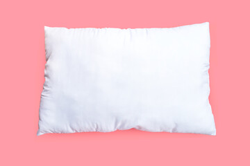 Obraz premium White pillow on pink background.