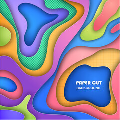 3d abstract paper cut background