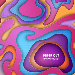 3d abstract paper cut background