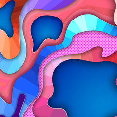 3d abstract paper cut background