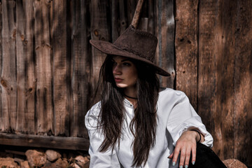 Girl in a cowboy hat - cowgirl