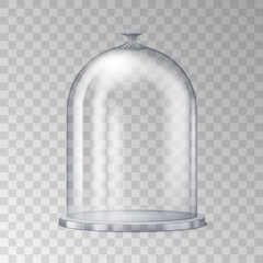 Cake stand with spherical glass cover dome isolated on transparent background © Iryna Petrenko