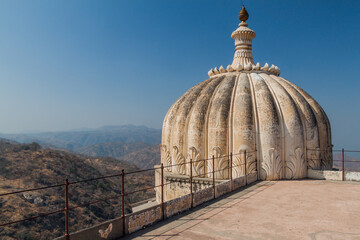 Cupola at Badal Mahal palace at Kumbhalgarh fortress, Rajasthan state, India