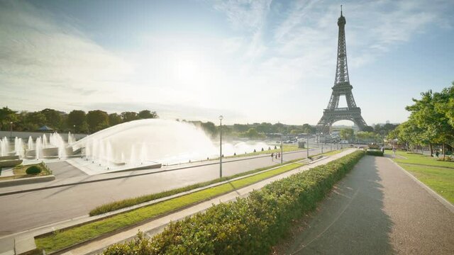 early morning at Eiffel tower, Paris, France