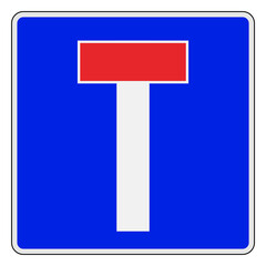 the Dead-End or No Through, european road sign