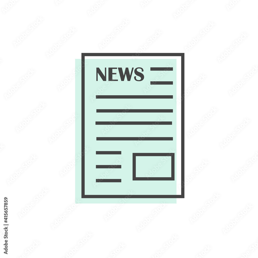 Poster vector sheet of paper icon. newspaper. a sheet for notes on white isolated background.