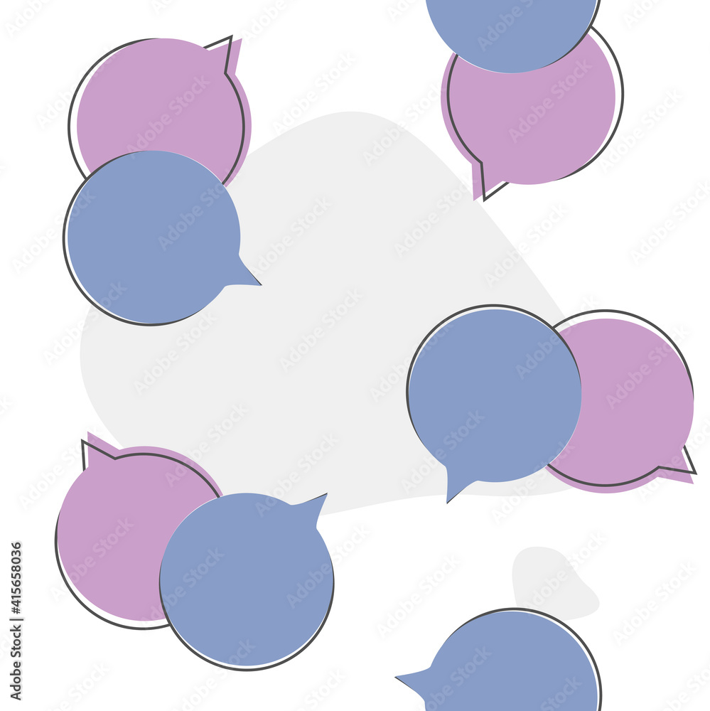 Poster vector icon cloud conversation. cloud of speech cartoon style on seamless pattern on a white backgro