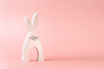 Creative photo of easter bunny on colorful background.