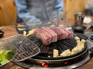 KOREAN FOOD PORK BELLY SAMGYEOBSAL GRILL 