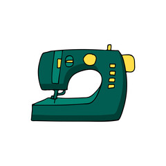 Colorful doodle electric sewing machine illustration in vector. Colorful electric sewing machine icon in vector.