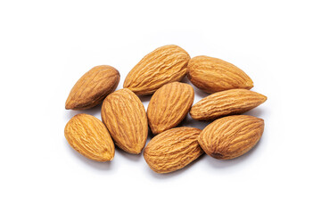 almond isolated on white background. prunus dulcis cut out