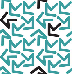 Zigzag or arrow chaotic composition. Very oval line in organic form.