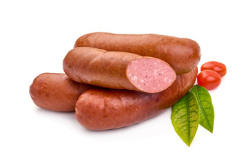 Sausages for grill, isolated on white background