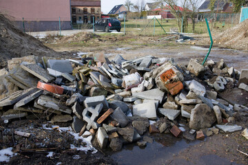 Rubble after construction
