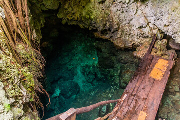 Pond in a cave in the National Park El Choco near Cabarete, Dominican Republic