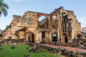 Fototapeta premium Hospital San Nicolas de Bari ruins in Santo Domingo, capital of Dominican Republic.