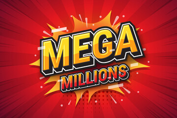 Mega millions, font expression pop art for bet design. Vector illustration - 415662485