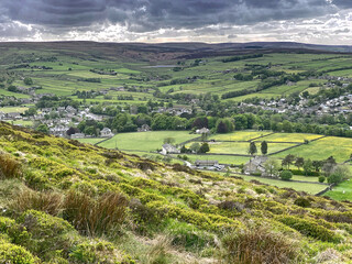 View from the moor tops above, Oxenhope, on a very cloudy day