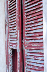 Fototapeta na wymiar old wooden window red rusty