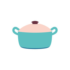 cartoon pan isolated on white, vector illustration