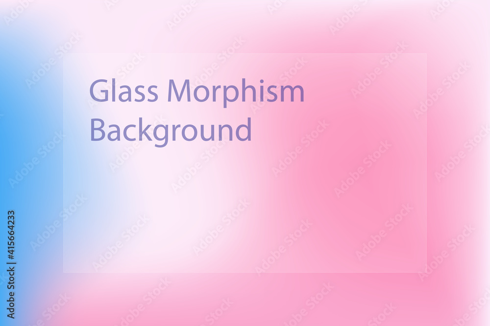 Poster Abstract gradient background. Transparent frame in glass morphism style