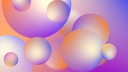 Abstract balls geometric gradient color background.For graphic design. 3d render illustration.