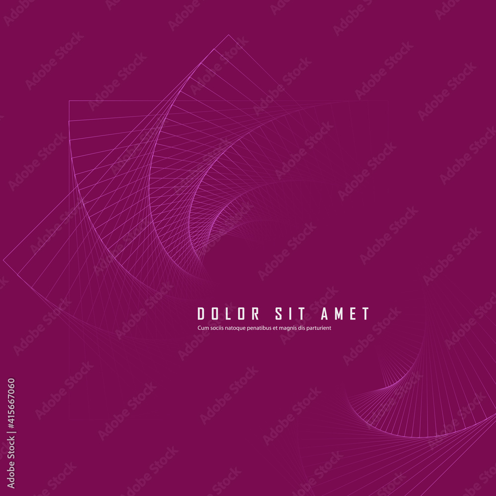 Aufkleber Abstract twirl square structure for decorative design. Decorative element. Abstract circle art background. Round shape