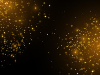 Fototapeta premium Gold glitter dust background. Vector texture