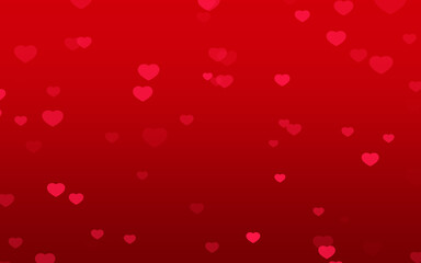 Valentine day red hearts on red background.