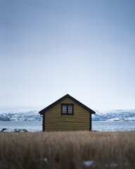 house on the shore