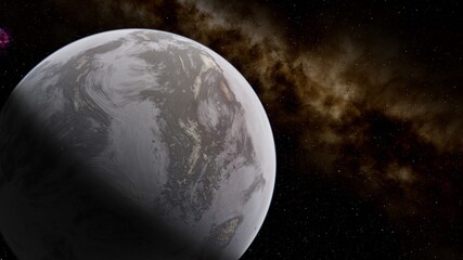 Planets and galaxy, science fiction wallpaper. Beauty of deep space. Billions of galaxy in the universe Cosmic art background 3d render